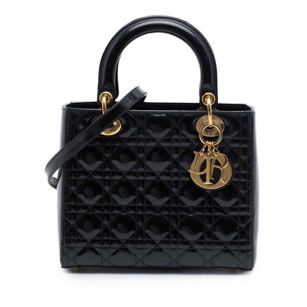 Dior Medium Patent Cannage Lady Dior