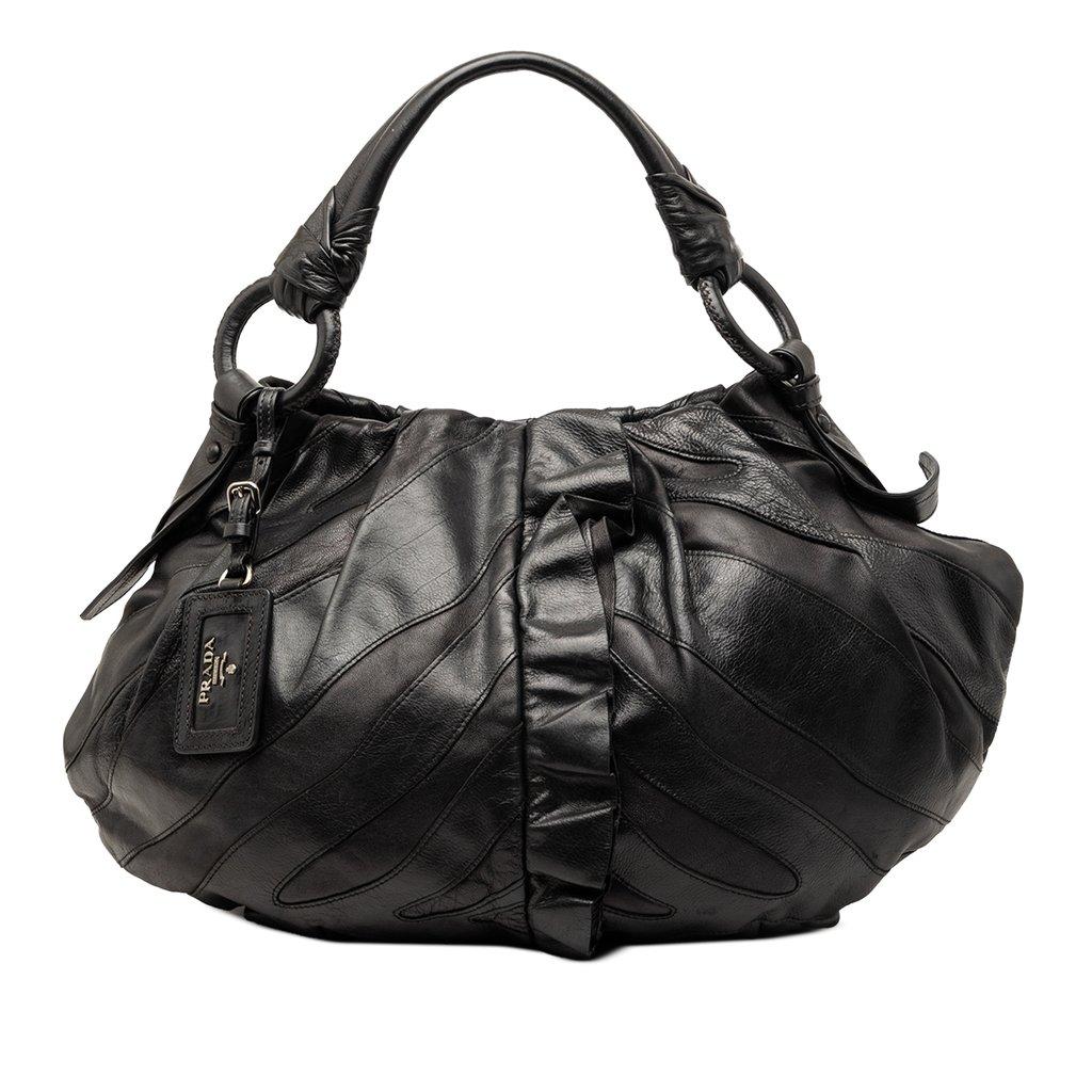 Prada Nappa Mordore Ruffle Hobo