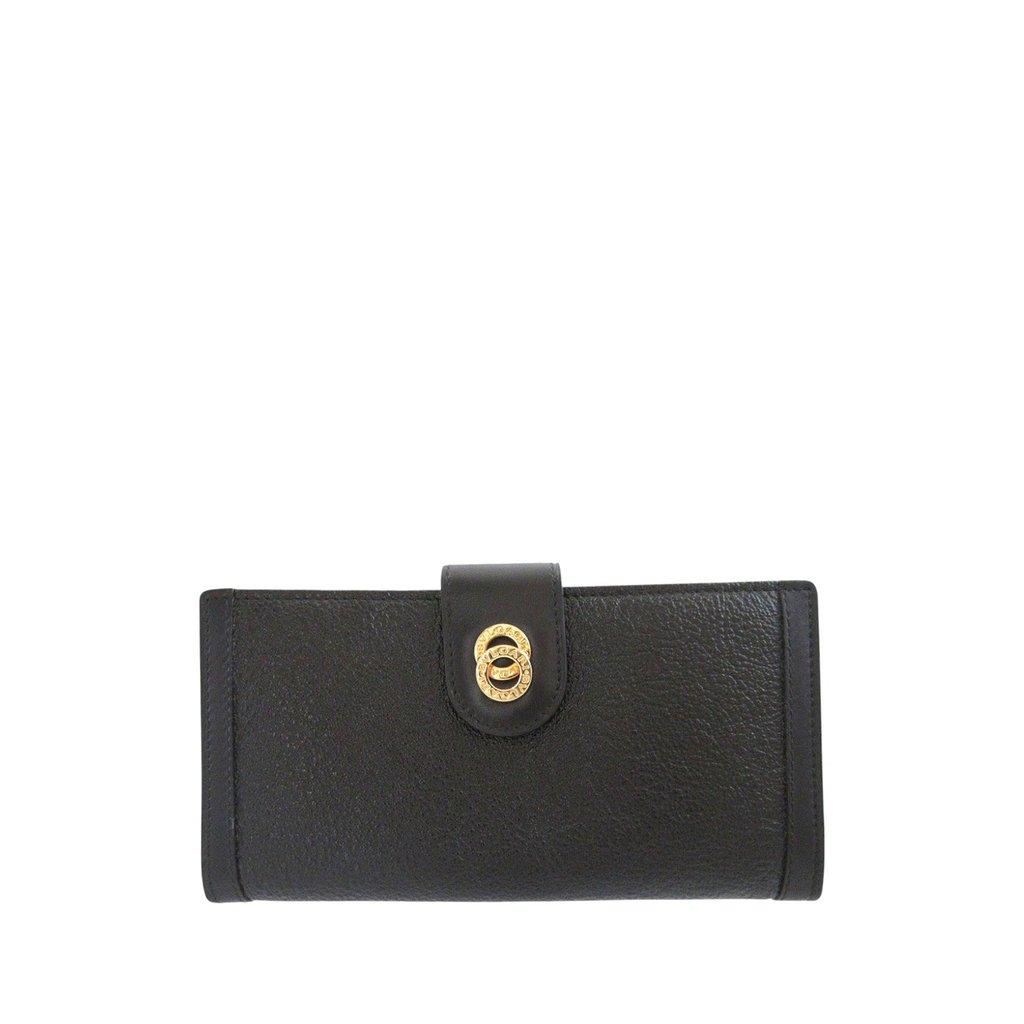 Bvlgari Leather Doppio Tondo Bifold Long Wallet