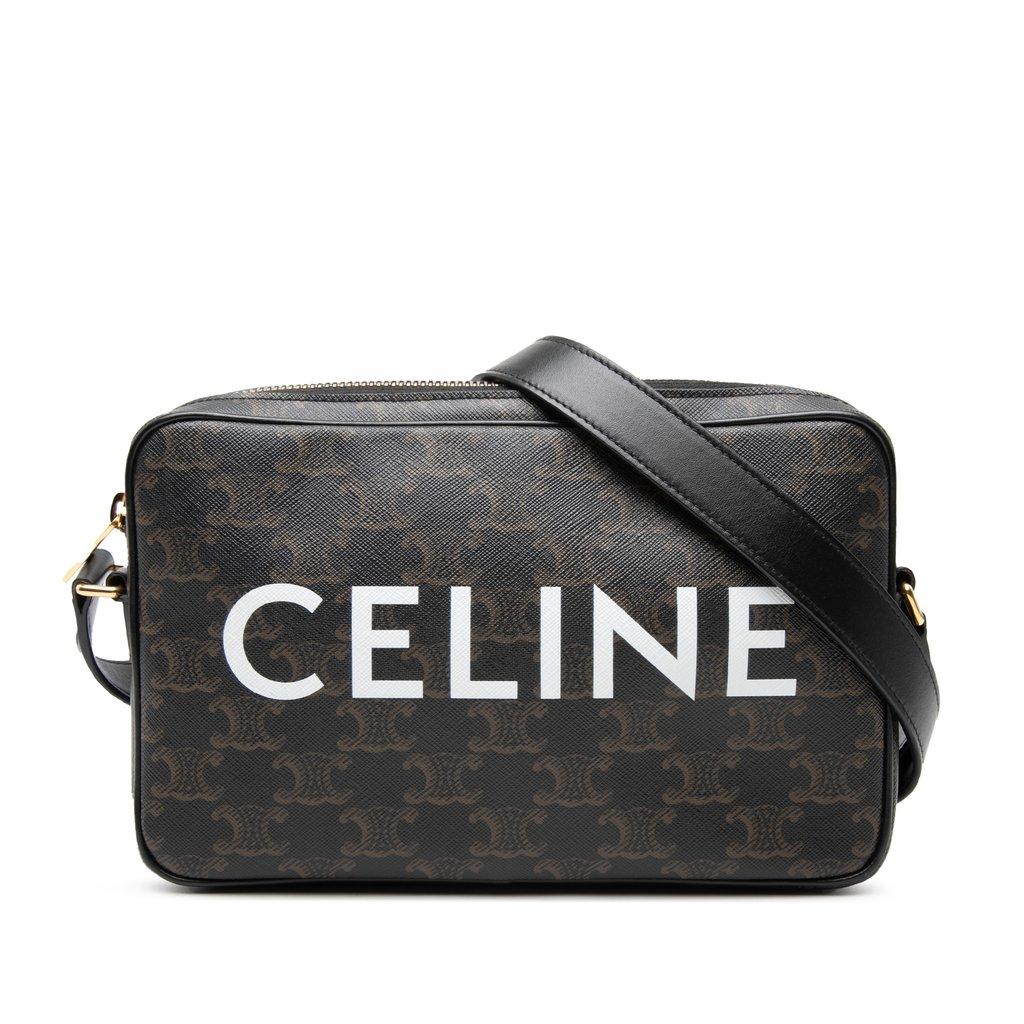 Celine Medium Triomphe Coated Canvas Logo Crossbody