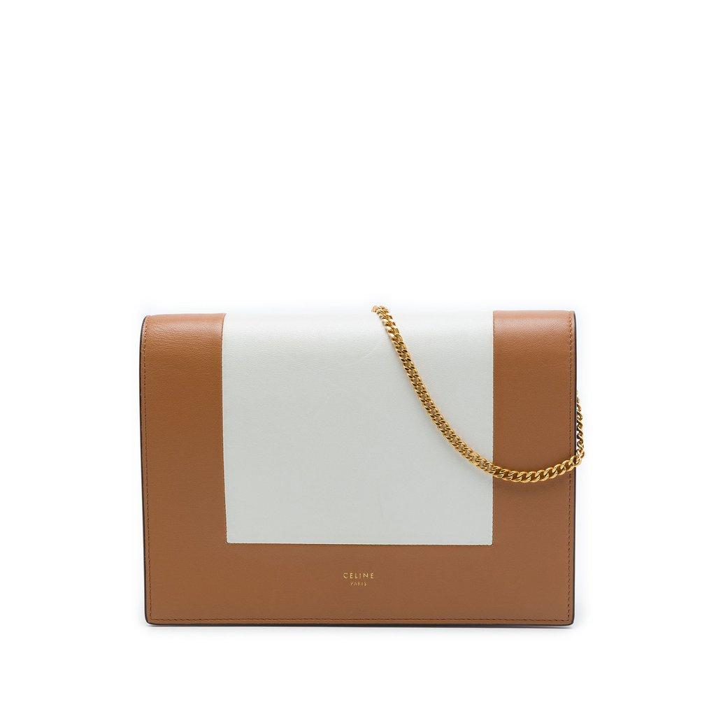 Celine Leather Frame Wallet on Chain