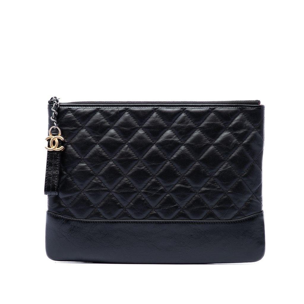Chanel Medium Quilted Aged Calfskin Gabrielle O Case Clutch