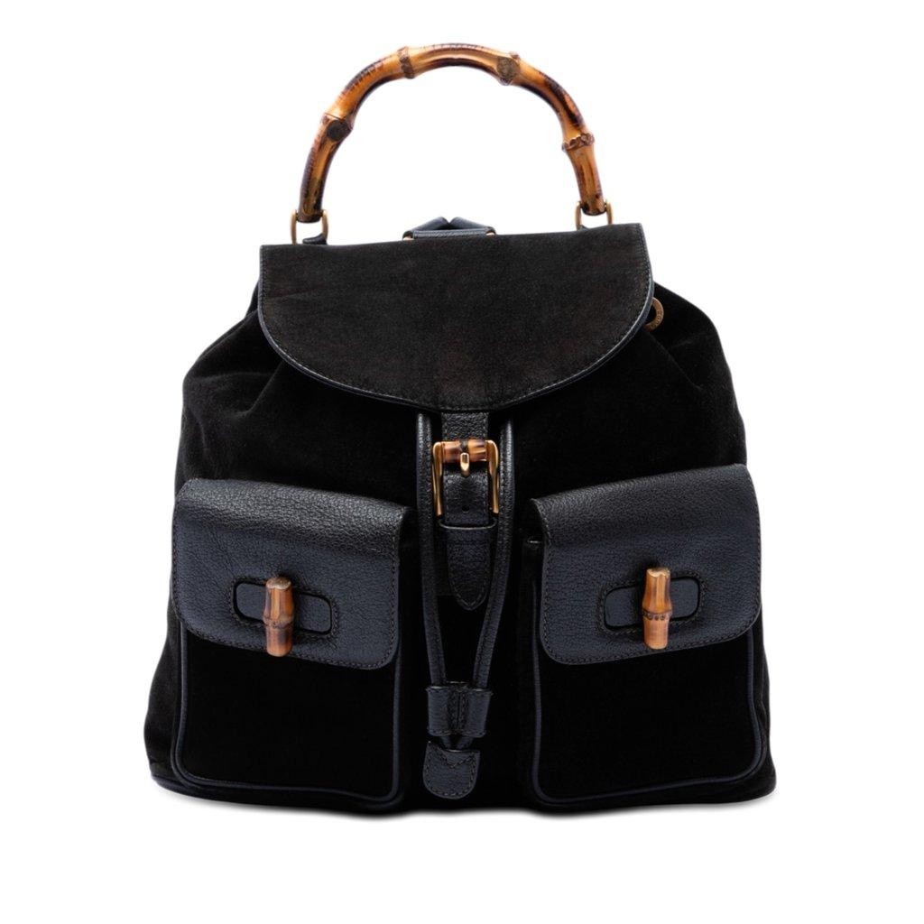 Gucci Suede Bamboo Backpack