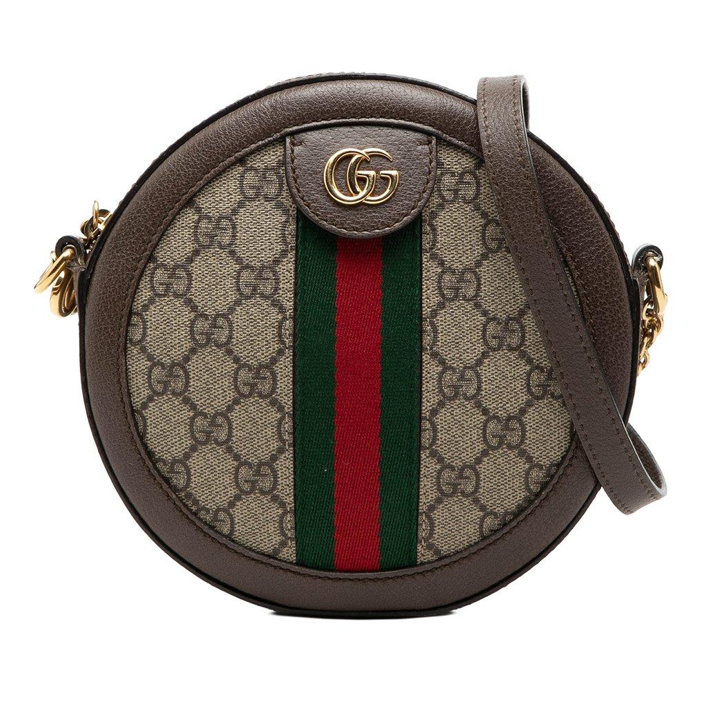 Gucci Mini GG Supreme Web Ophidia Round Crossbody
