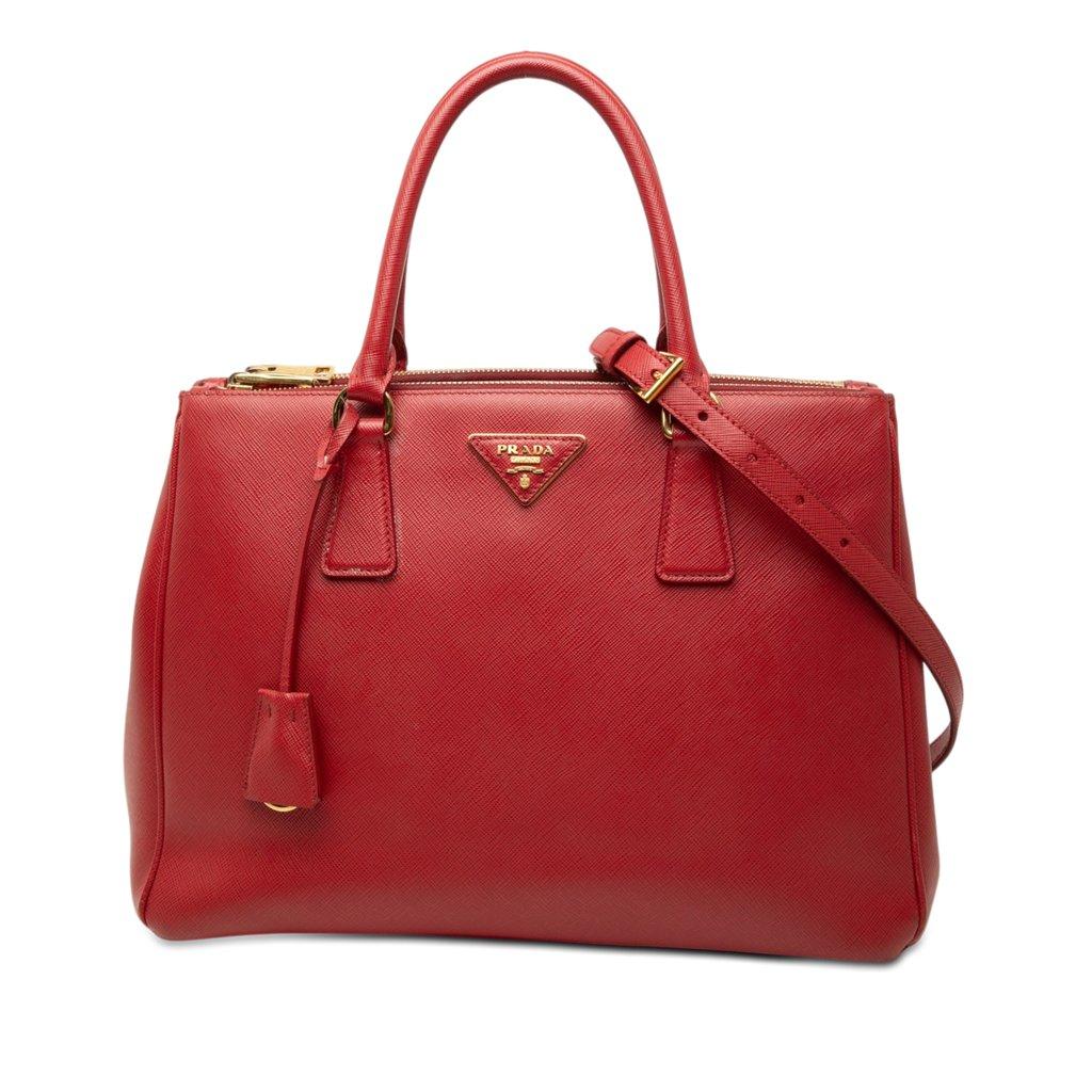 Prada Large Saffiano Lux Galleria Double Zip Satchel
