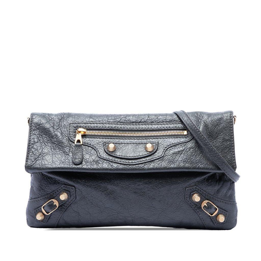 Balenciaga Lambskin Motocross Giant 12 Envelope Clutch With Strap
