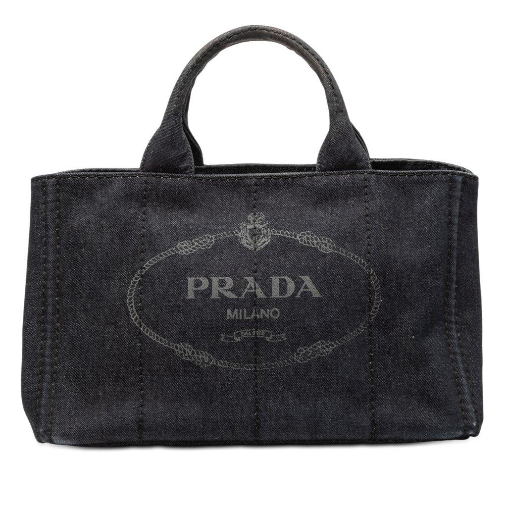 Prada Denim Canapa Logo Satchel