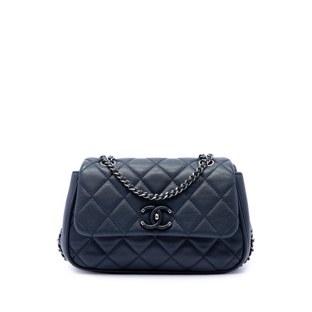 Chanel Quilted Calfskin Frame in Chain Flap