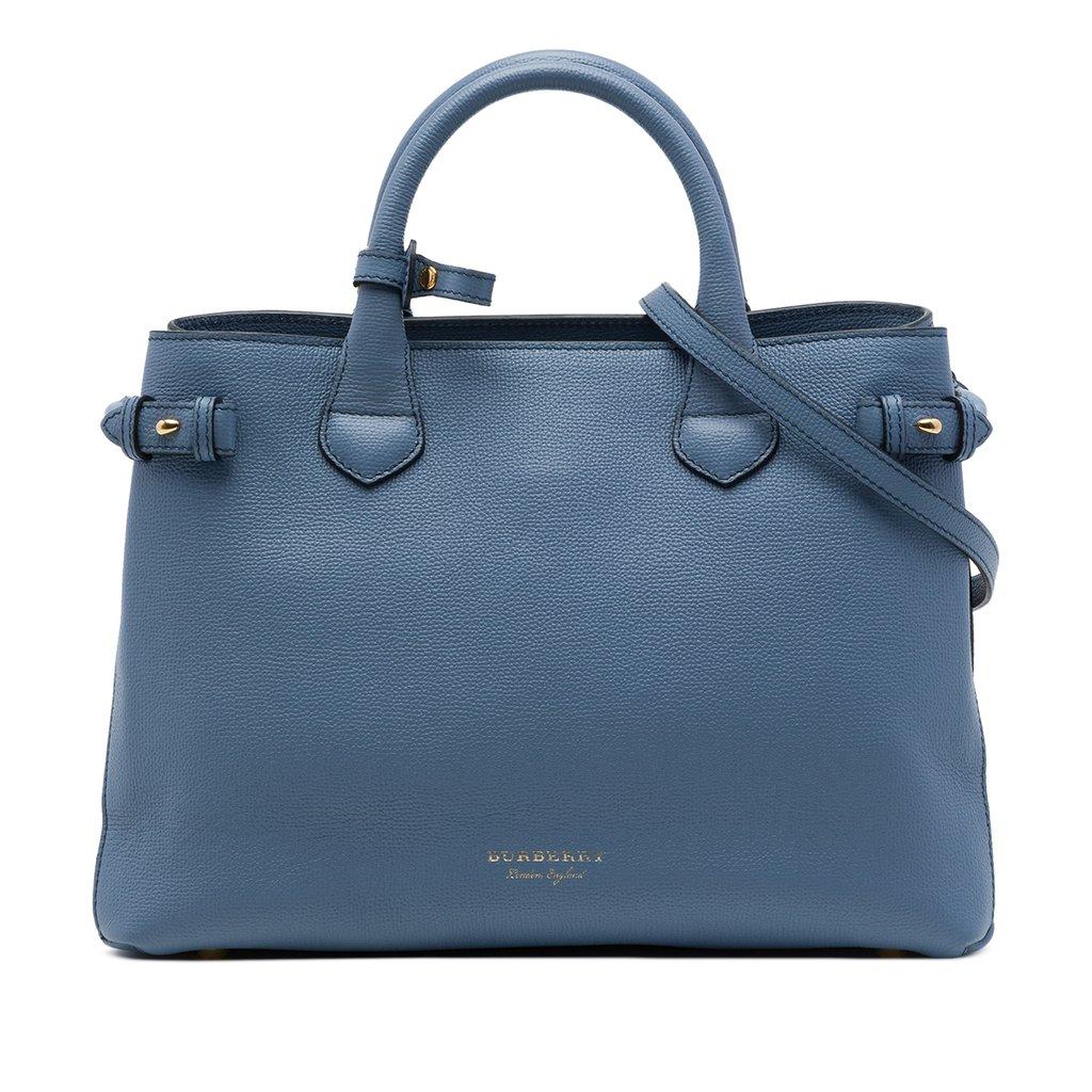 Burberry Medium Leather and House Check Banner Satchel