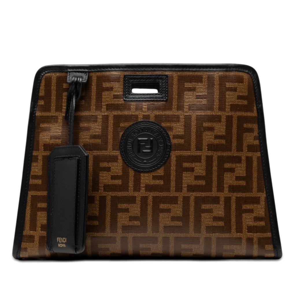 Fendi Small Zucca Coated Canvas Peekaboo Defender