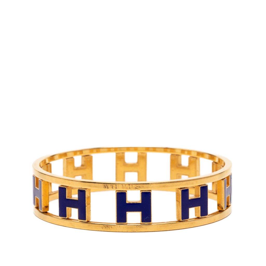 Hermès سوار روندو رمادي مطلي بالذهب ومزين بالمينا