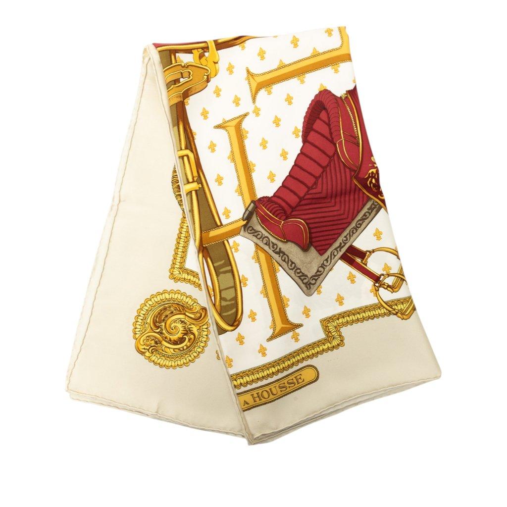 Hermès Selles a Housse Silk Scarf 90