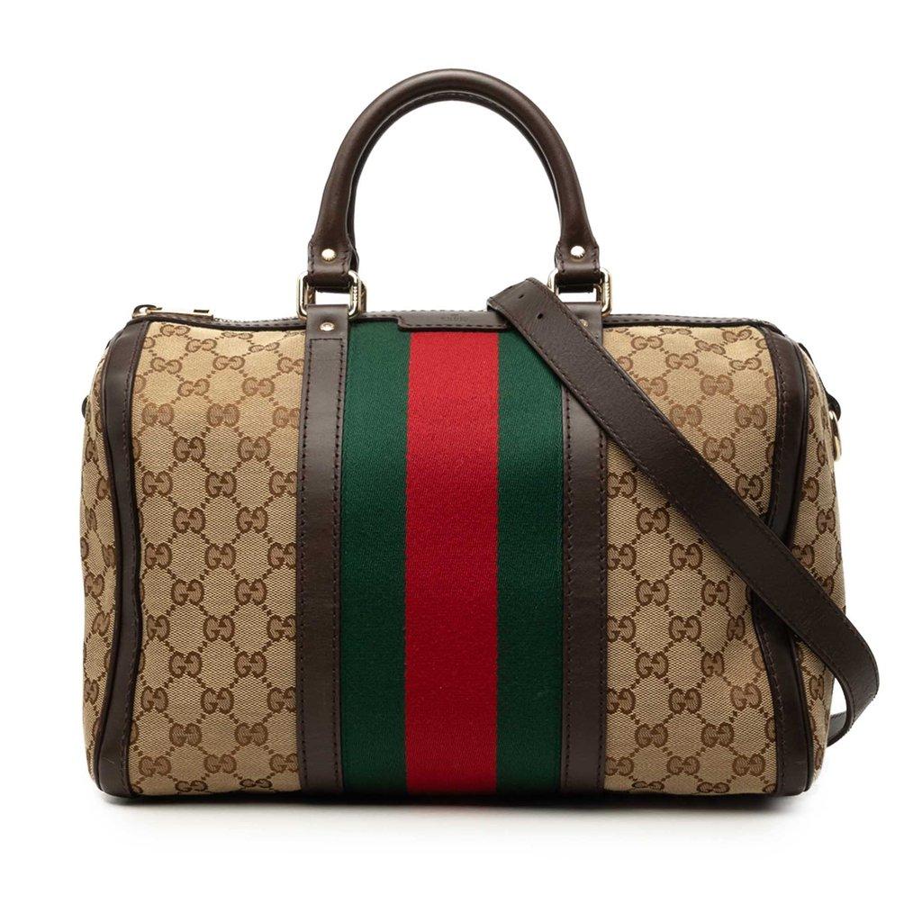Gucci Medium GG Canvas Web Joy Boston Bag
