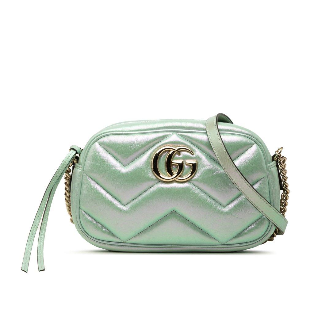 Gucci Small GG Marmont Matelasse Iridescent Nappa Crossbody