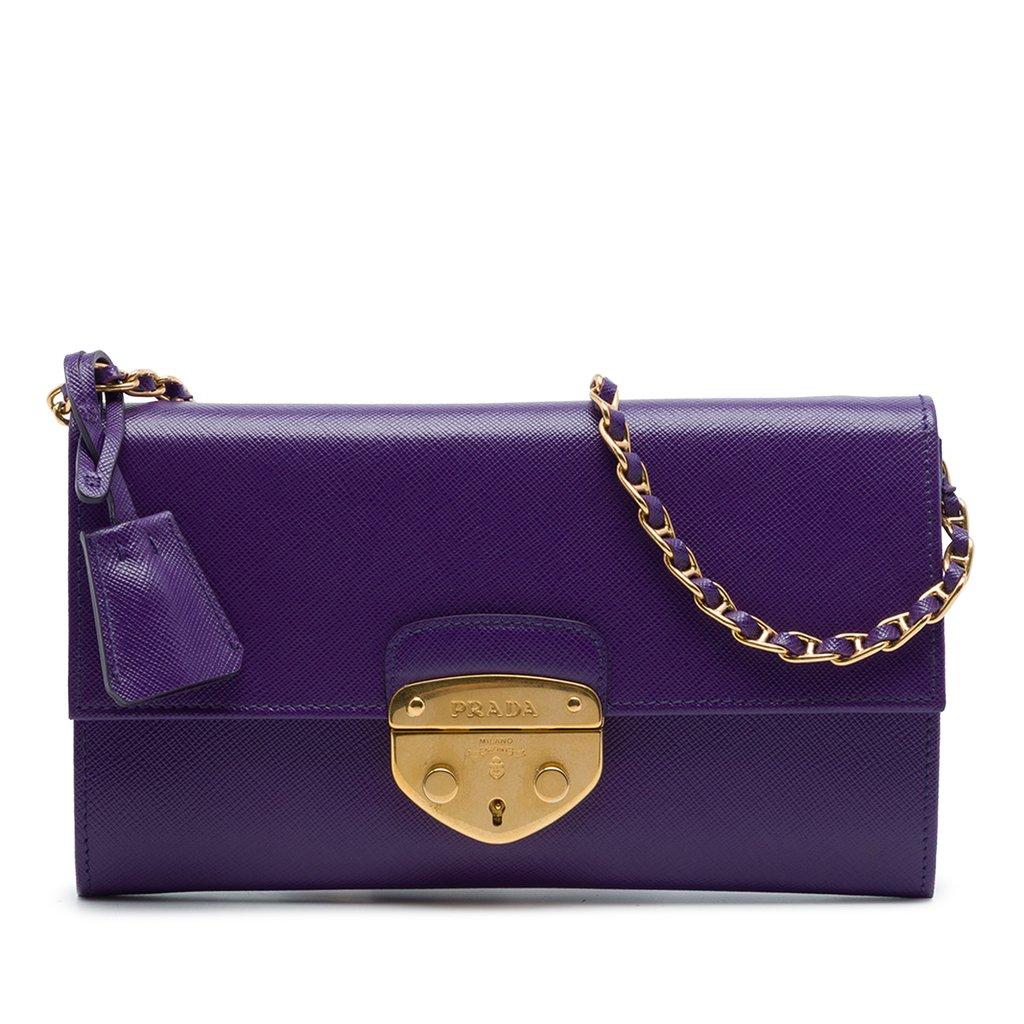 Prada Saffiano Sound Lock Wallet on Chain