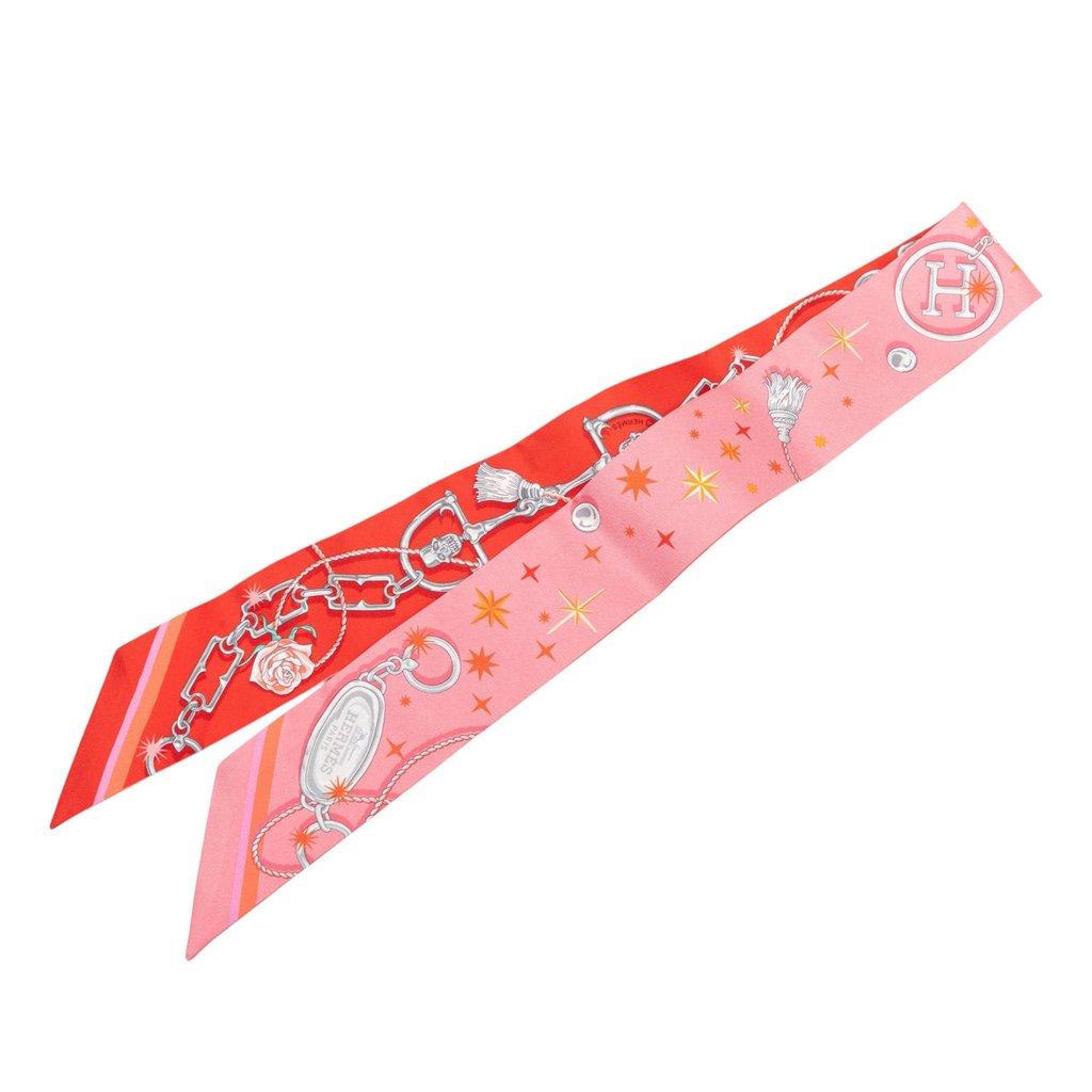 Hermès Cest La Fete Silk Twilly Scarf