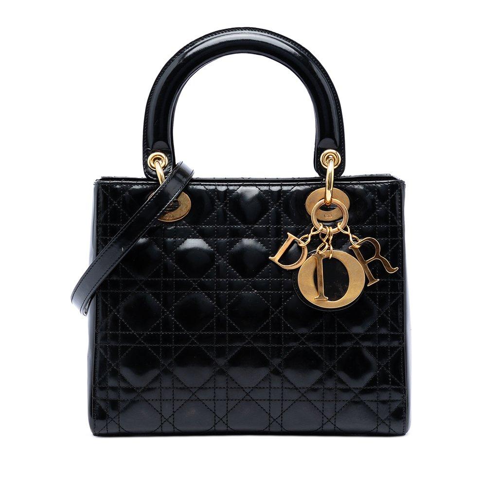 Dior Medium Patent Cannage Lady Dior