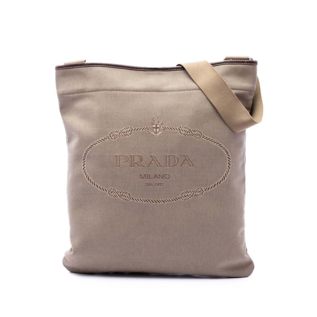 Prada Canvas Canapa Logo Messenger Bag
