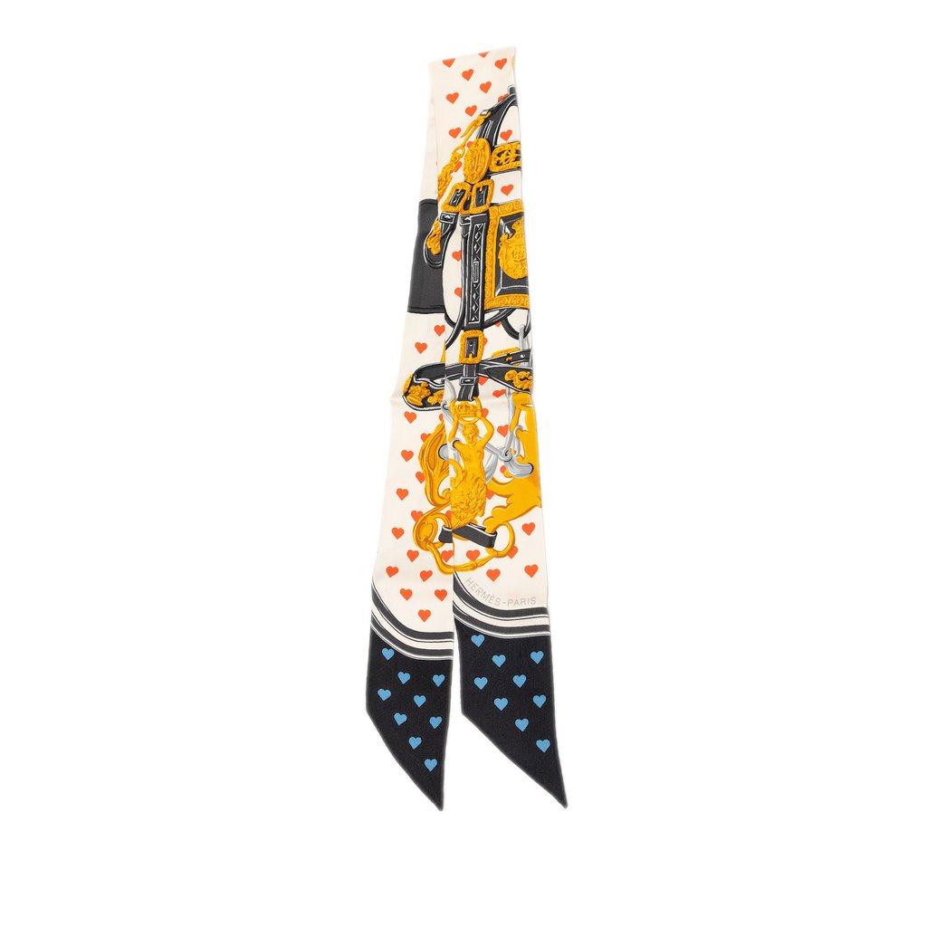 Hermès Brides de Gala Love Silk Twilly Scarf