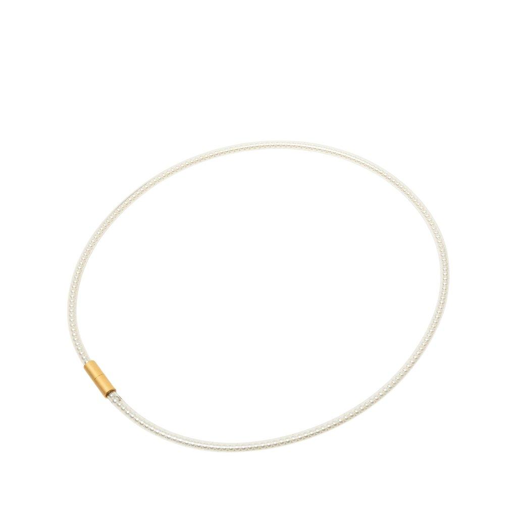Chanel Plated PVC Faux Pearl Gold Plated Choker Necklace
