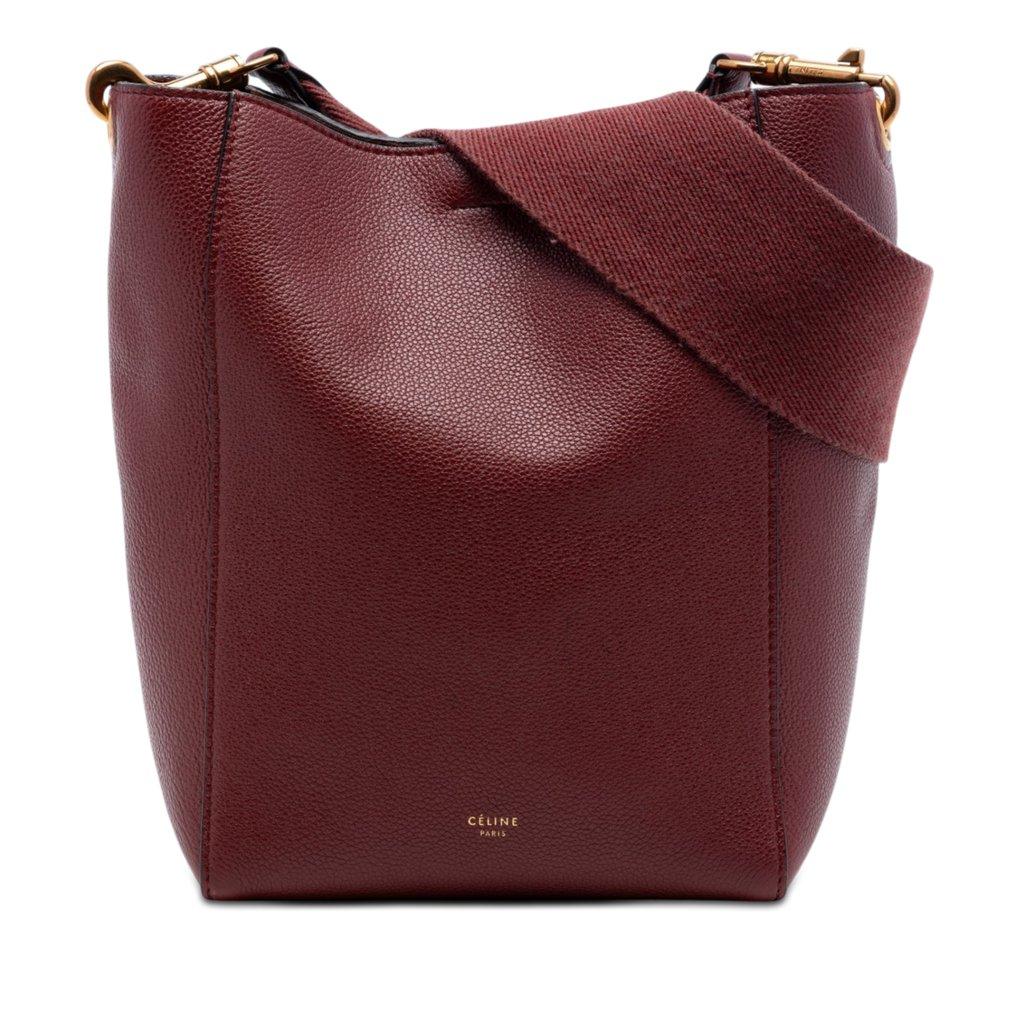 Celine Small Leather Seau Sangle Bucket Bag