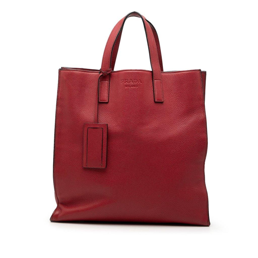Prada Vitello Daino Convertible Shopper Tote