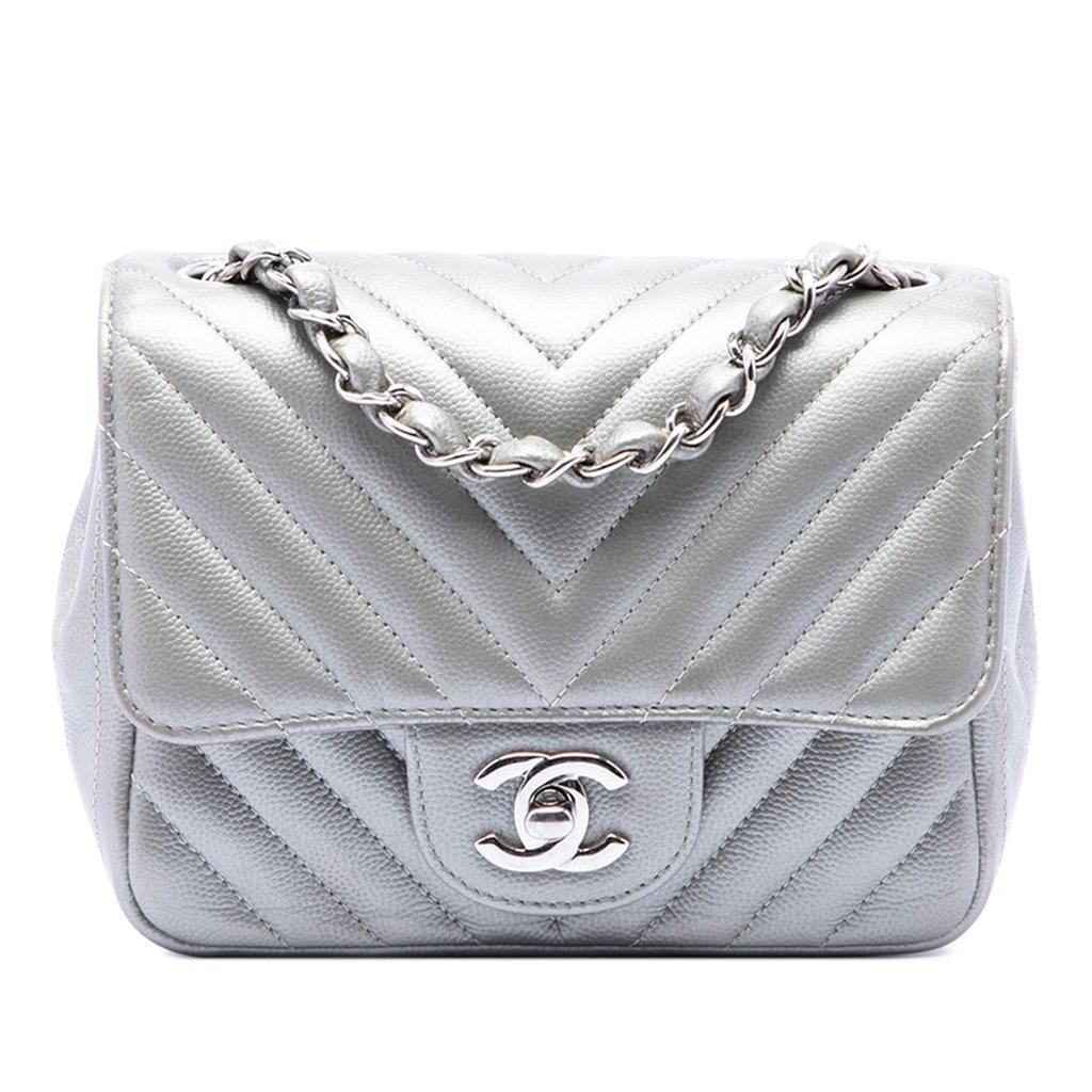 Chanel Mini Square Classic Chevron Caviar Single Flap
