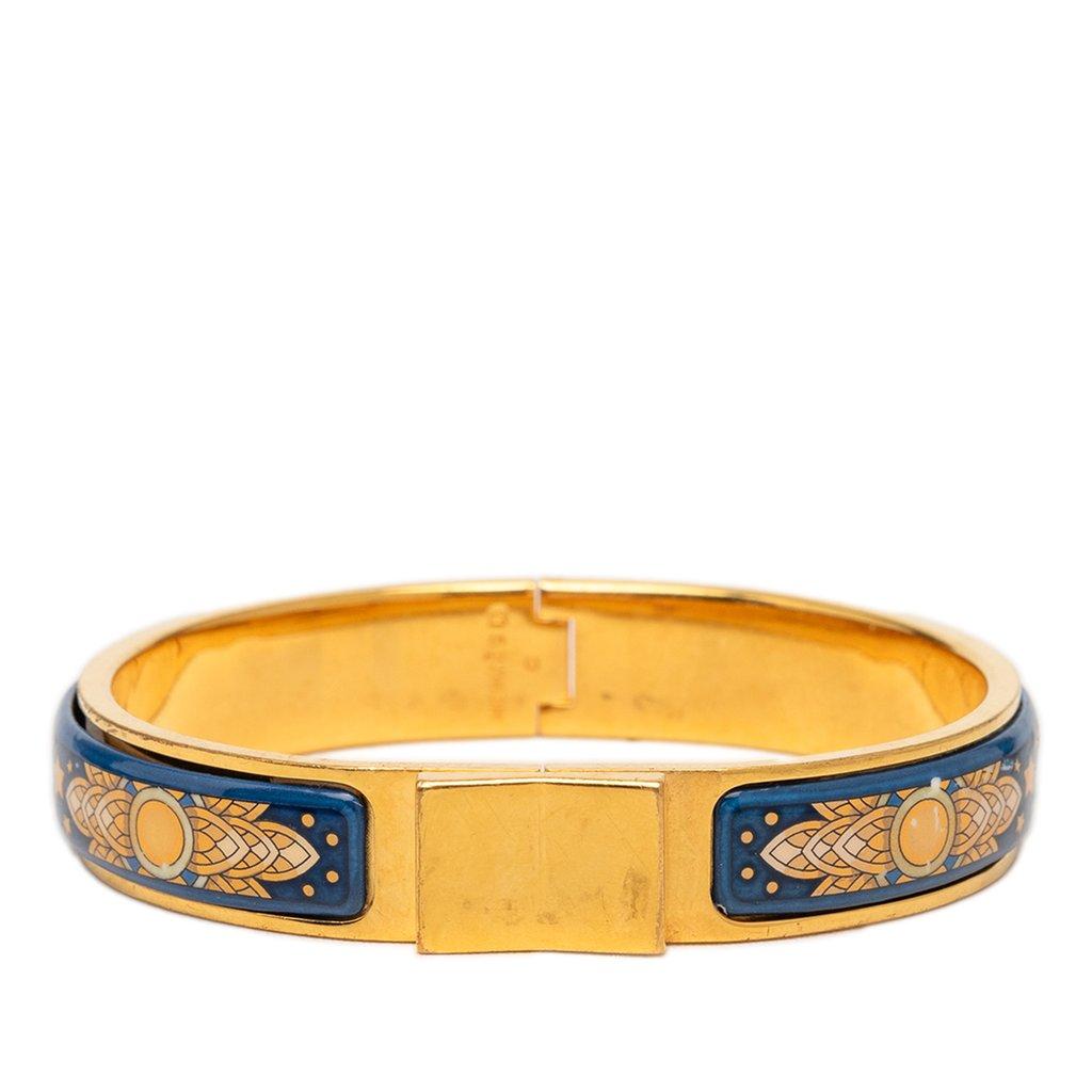 Hermès Narrow Printed Enamel Loquet Hinge Bracelet