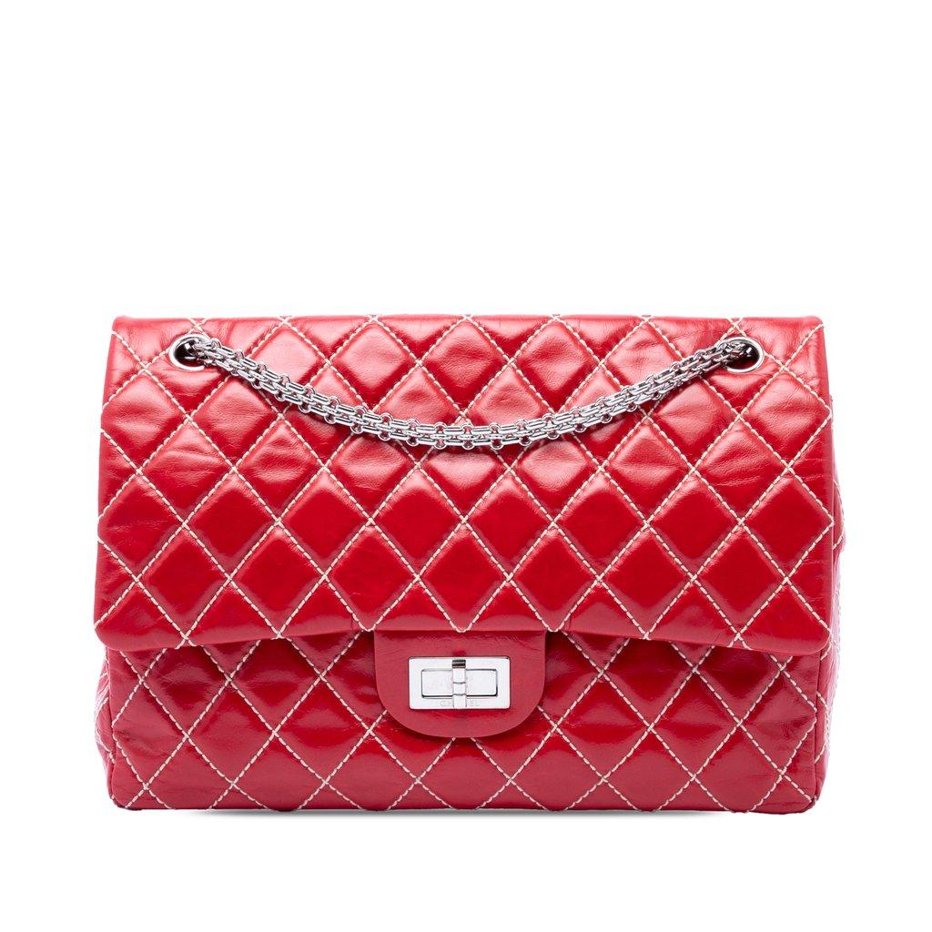 Chanel Quilted Glazed Calfskin Reissue 2.55 Surpique Double Flap 227