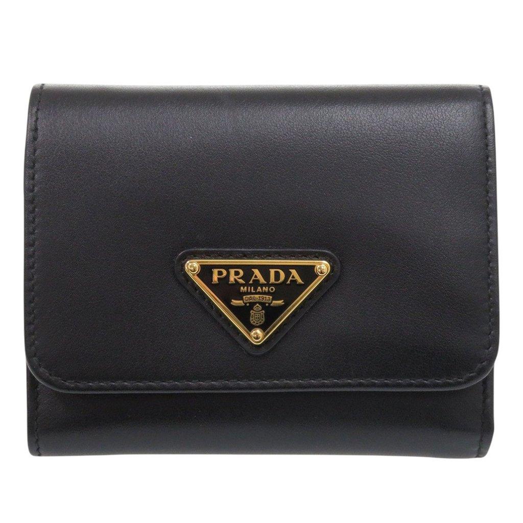Prada City Calf Trifold Wallet