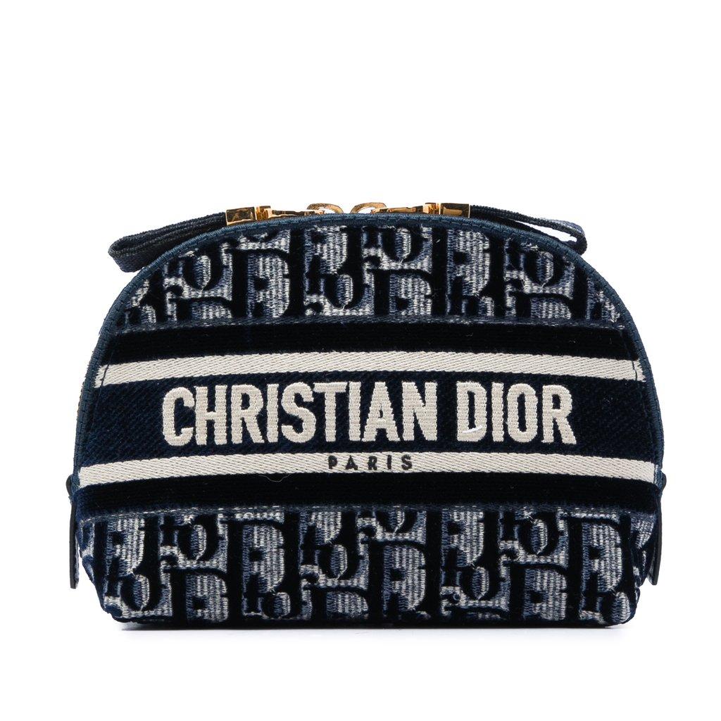 Dior Oblique Embroidered Velvet Cosmetic Pouch