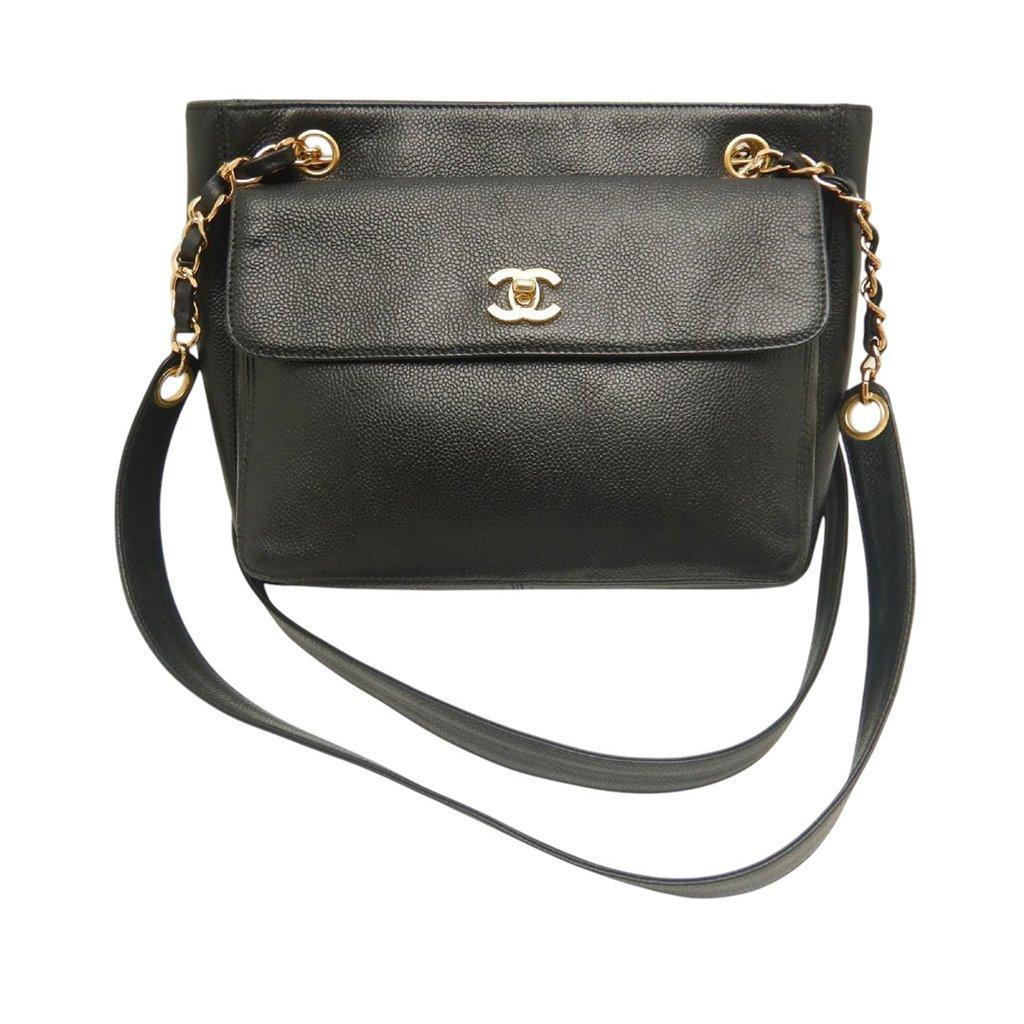 Chanel CC Caviar Front Pocket Chain Tote