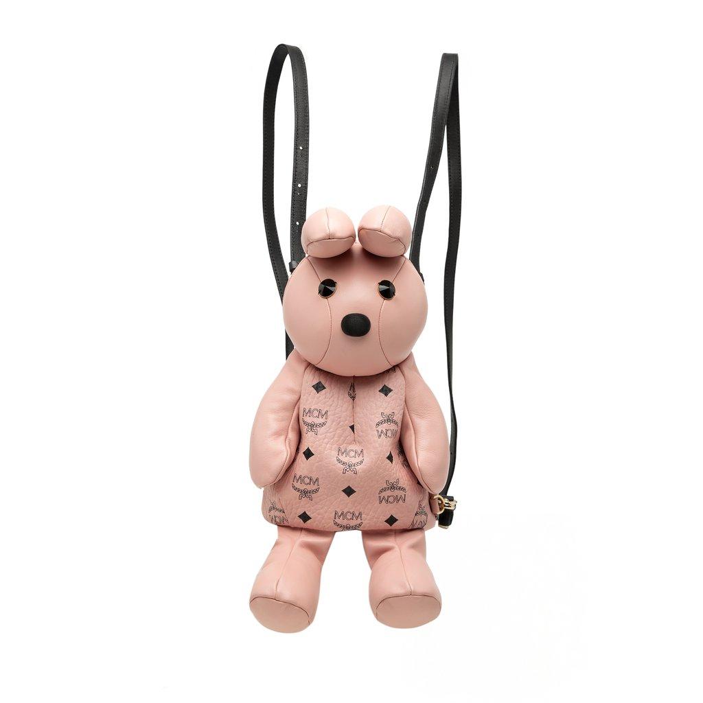 MCM Calfskin and Visetos Coated Canvas Rabbit Zoo Doll Backpack