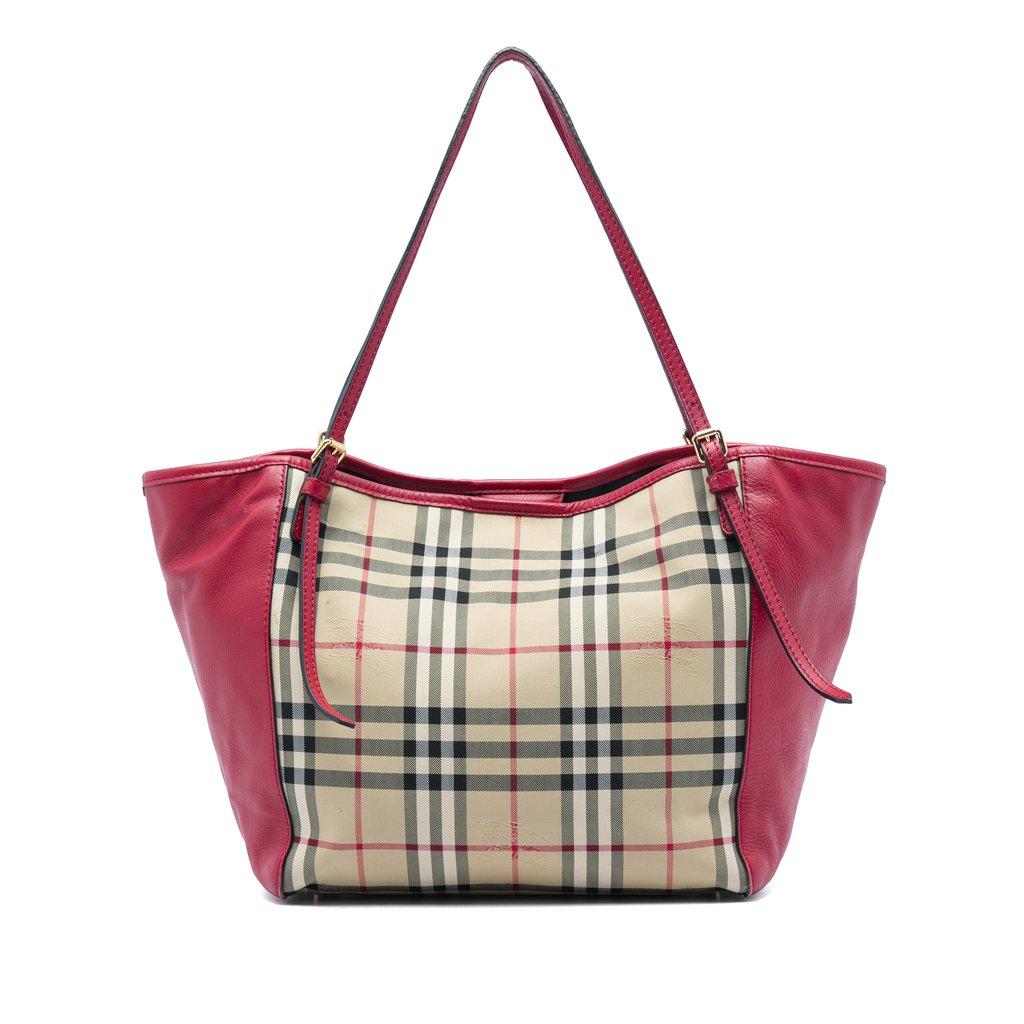 Burberry Small Haymarket Check Canvas and Leather Canterbury Tote