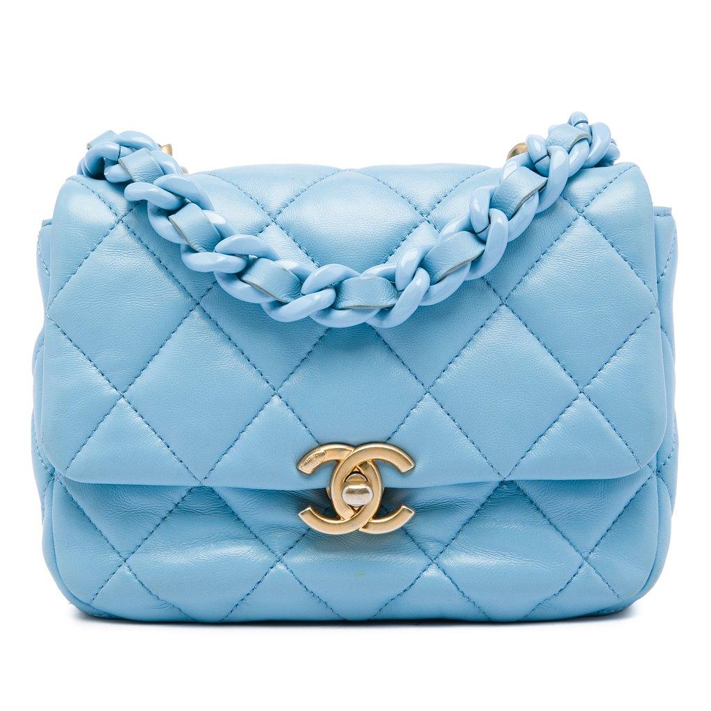 Chanel Mini Quilted Lambskin Lacquered Chain Flap