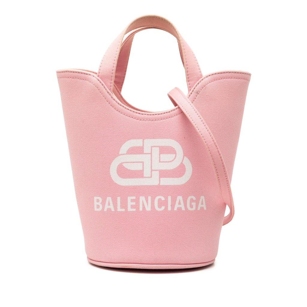 Balenciaga حقيبة دلو قماشية صغيرة الحجم بتصميم موجة