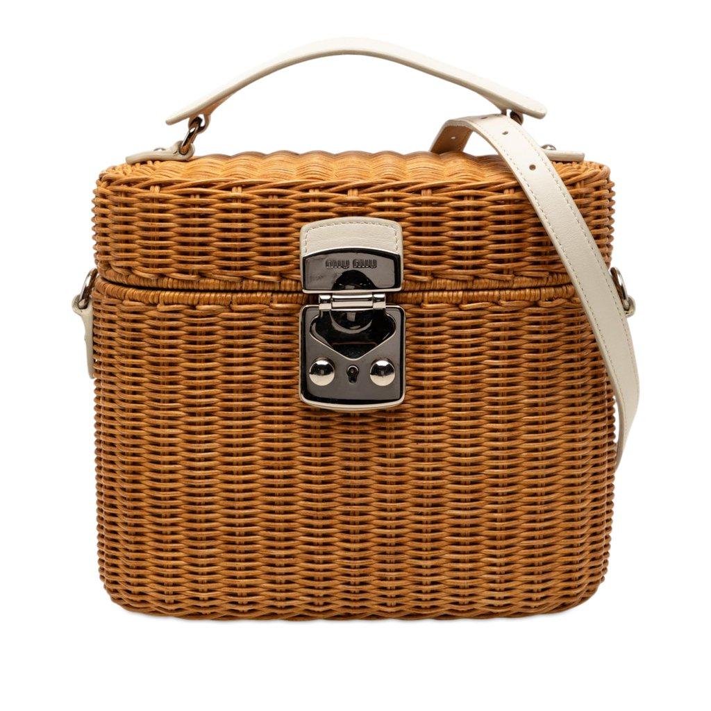 Miu Miu Wicker Top Handle Bag