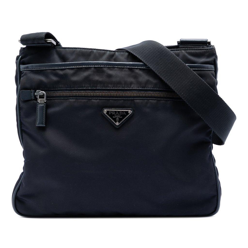 Prada حقيبة كروس سافيانو مزخرفة بسحاب علوي من تيسوتو