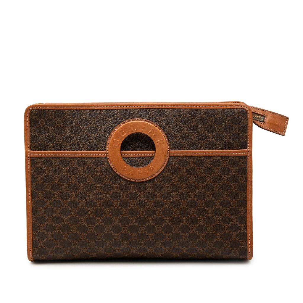 Celine Macadam Coated Canvas Clutch