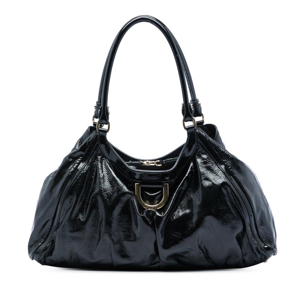 Gucci Patent Abbey D Ring Shoulder Bag