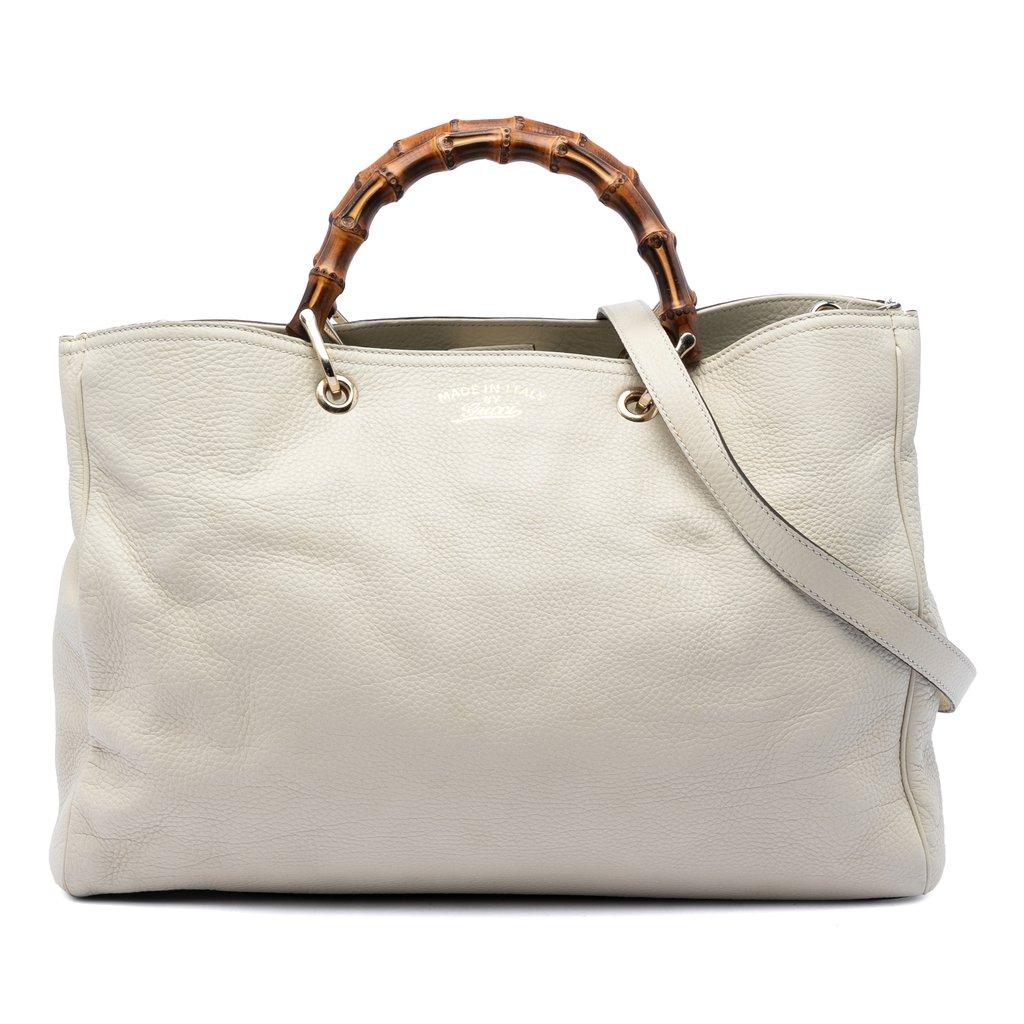 Gucci Large Calfskin Bamboo Shopper Satchel
