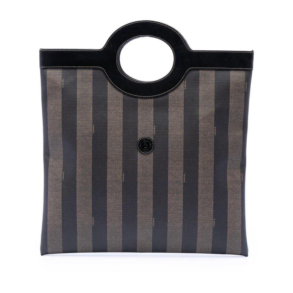 Fendi Pequin Coated Canvas Tote