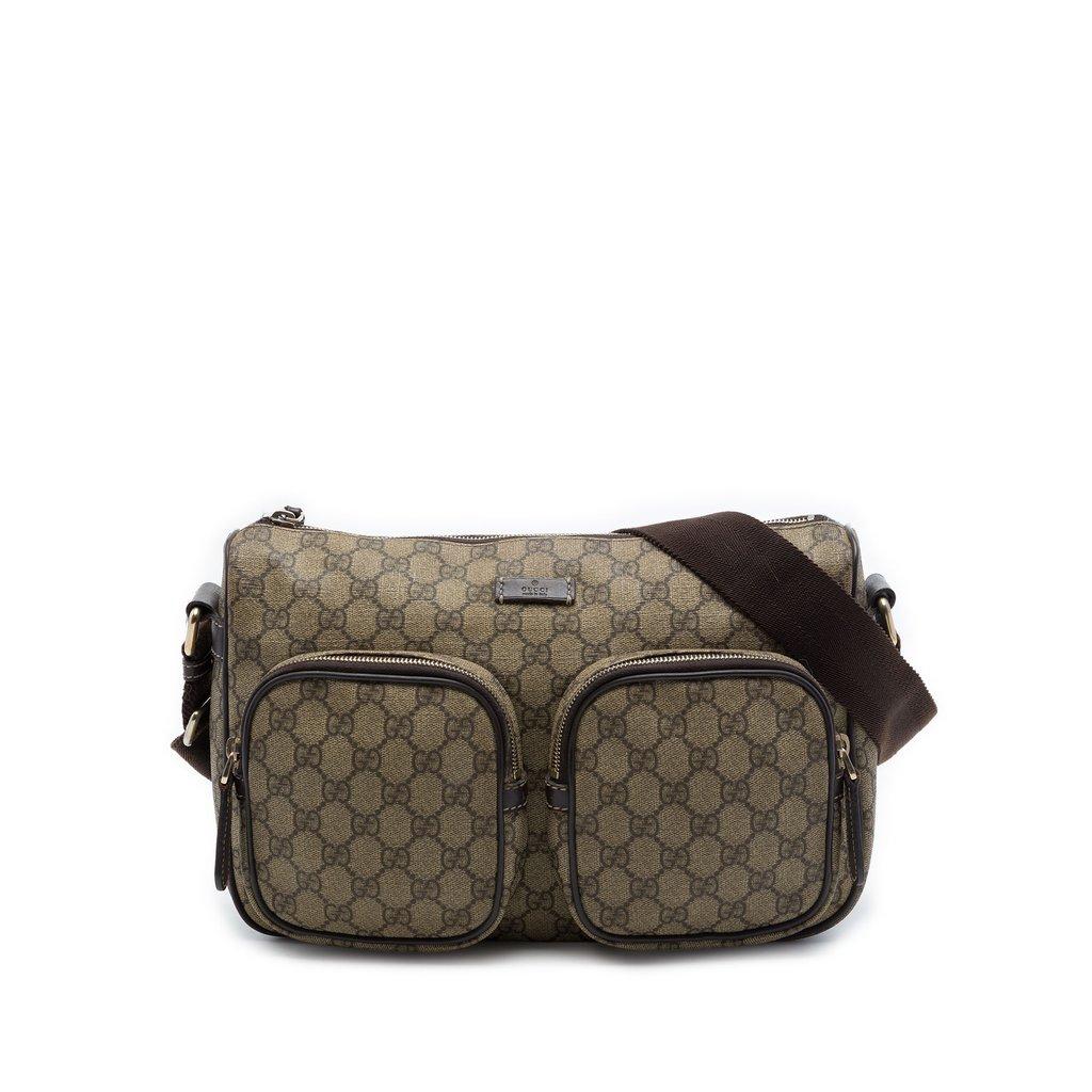 Gucci GG Supreme Double Pocket Crossbody