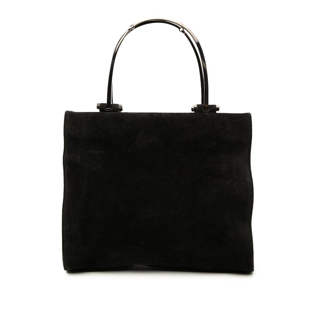Gucci Suede Metal Handle Bag
