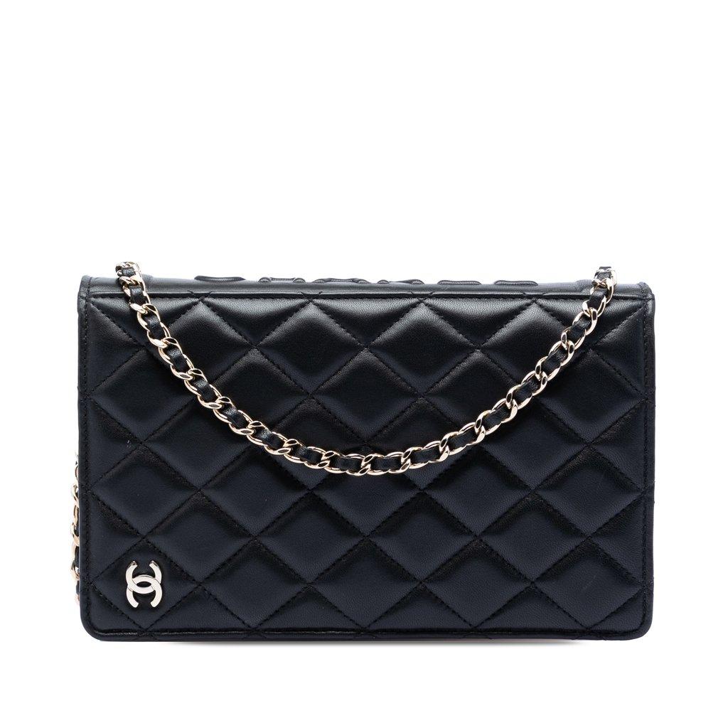 Chanel Quilted Lambskin Book Wallet On Chain