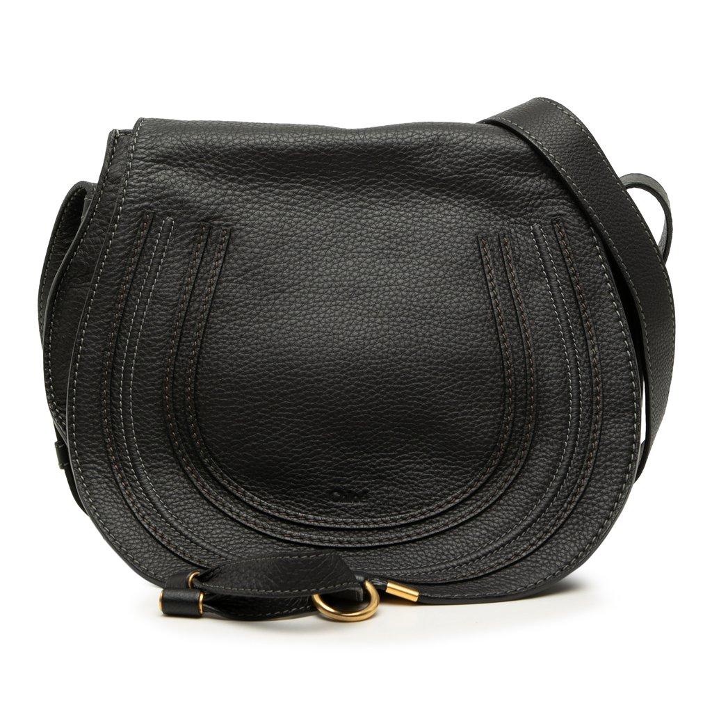 Chloé Medium Grained Calfskin Marcie Saddle Crossbody
