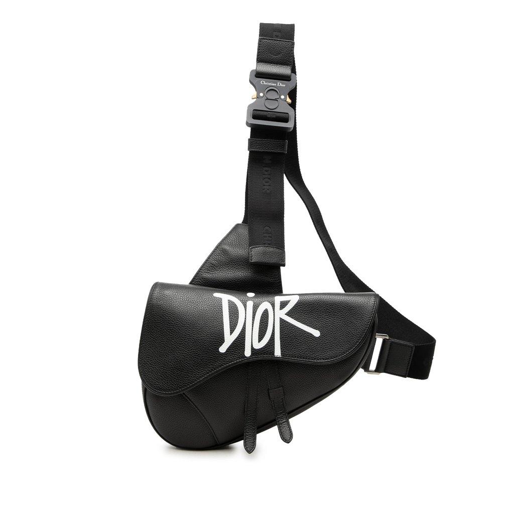 Dior حقيبة سرج من جلد العجل المحبب من شون ستوسي
