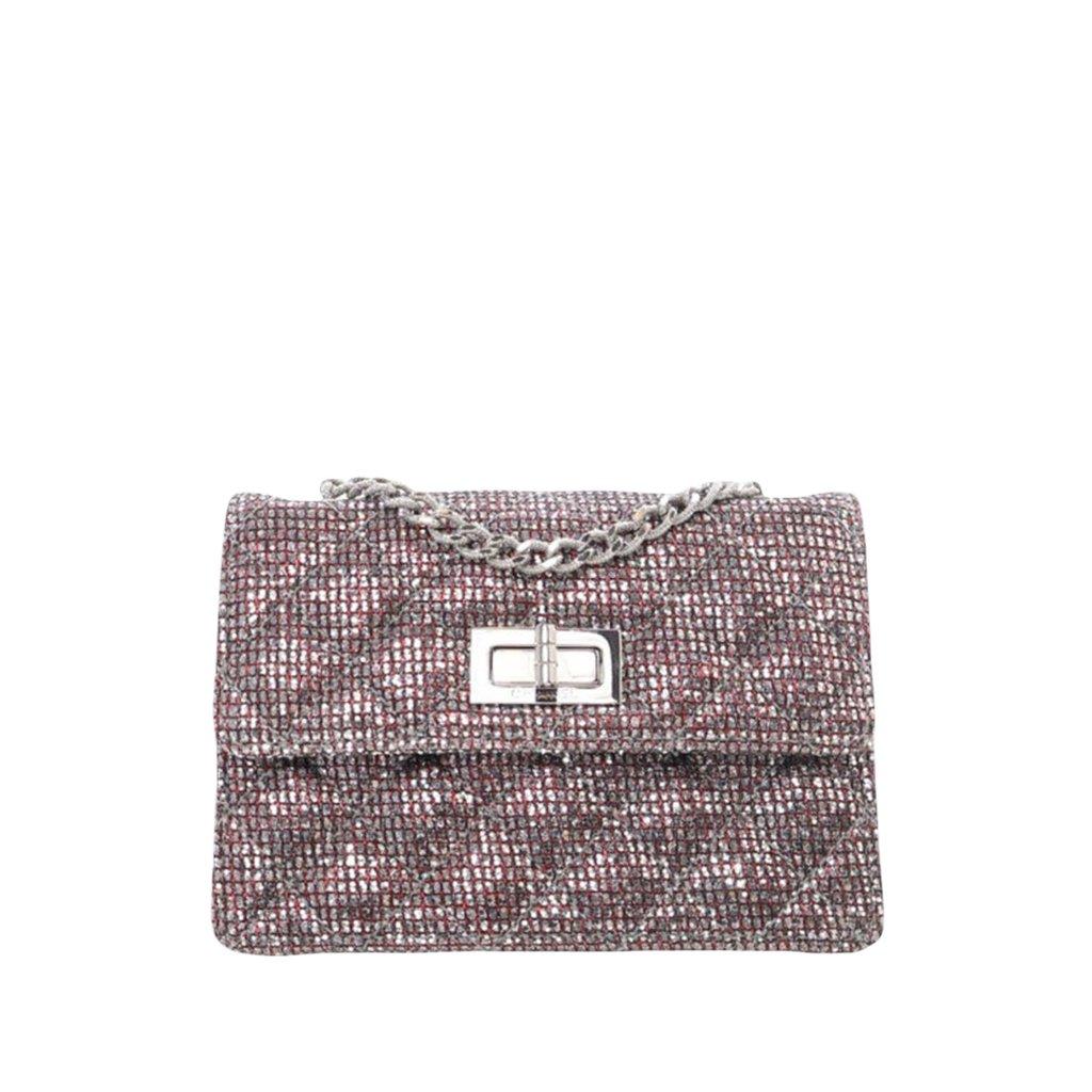 Chanel إعادة إصدار قماش لامع صغير 2.55 غطاء