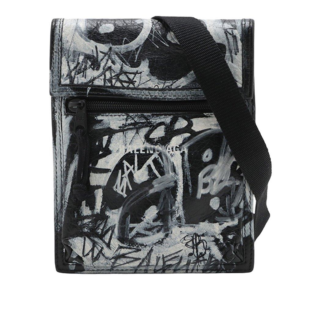 Balenciaga Small Lambskin Graffiti Explorer Crossbody