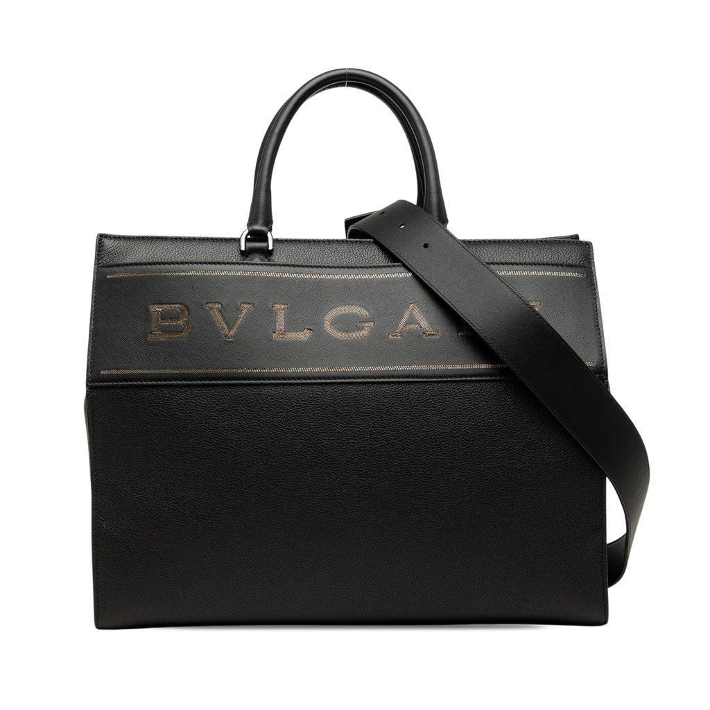 Bvlgari حقيبة جلدية بشعار العلامة التجارية